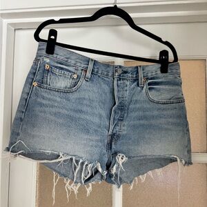 Levi's Light Blue Distressed Cutoff Denim Shorts